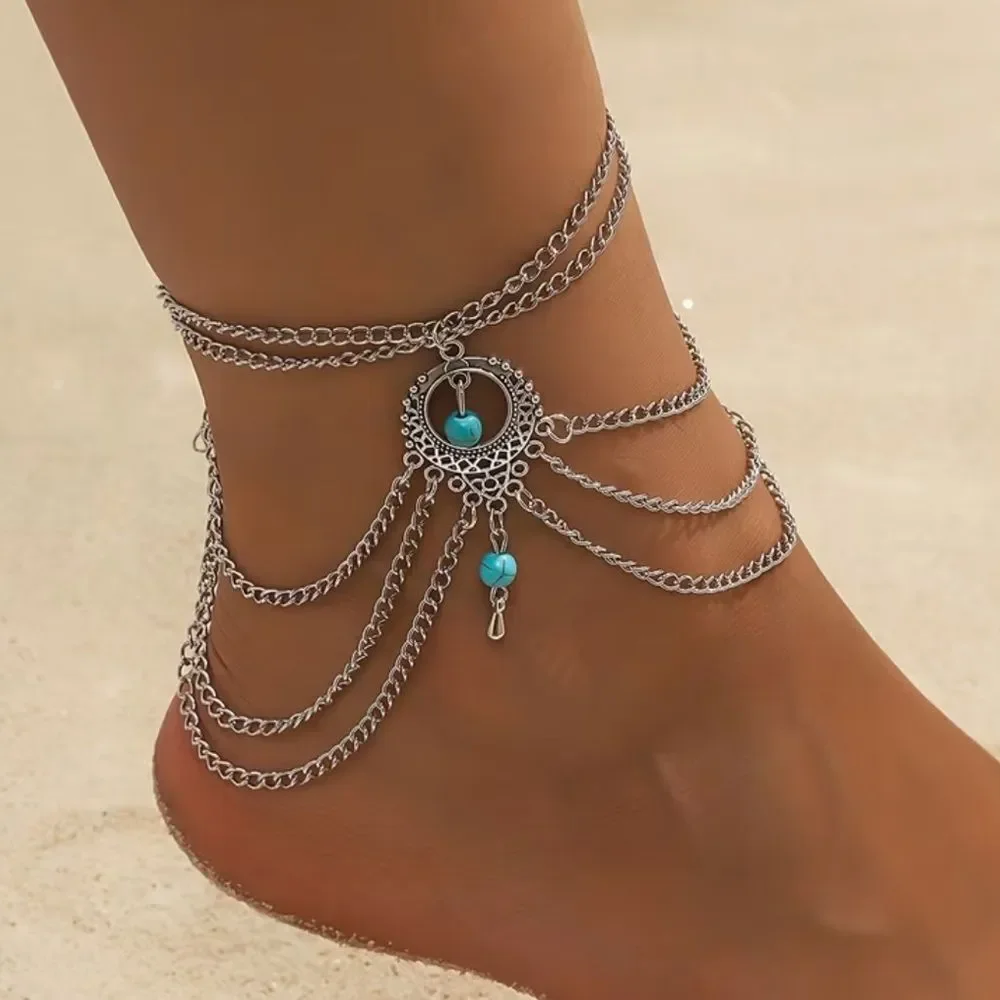 Boho chain anklet #2329